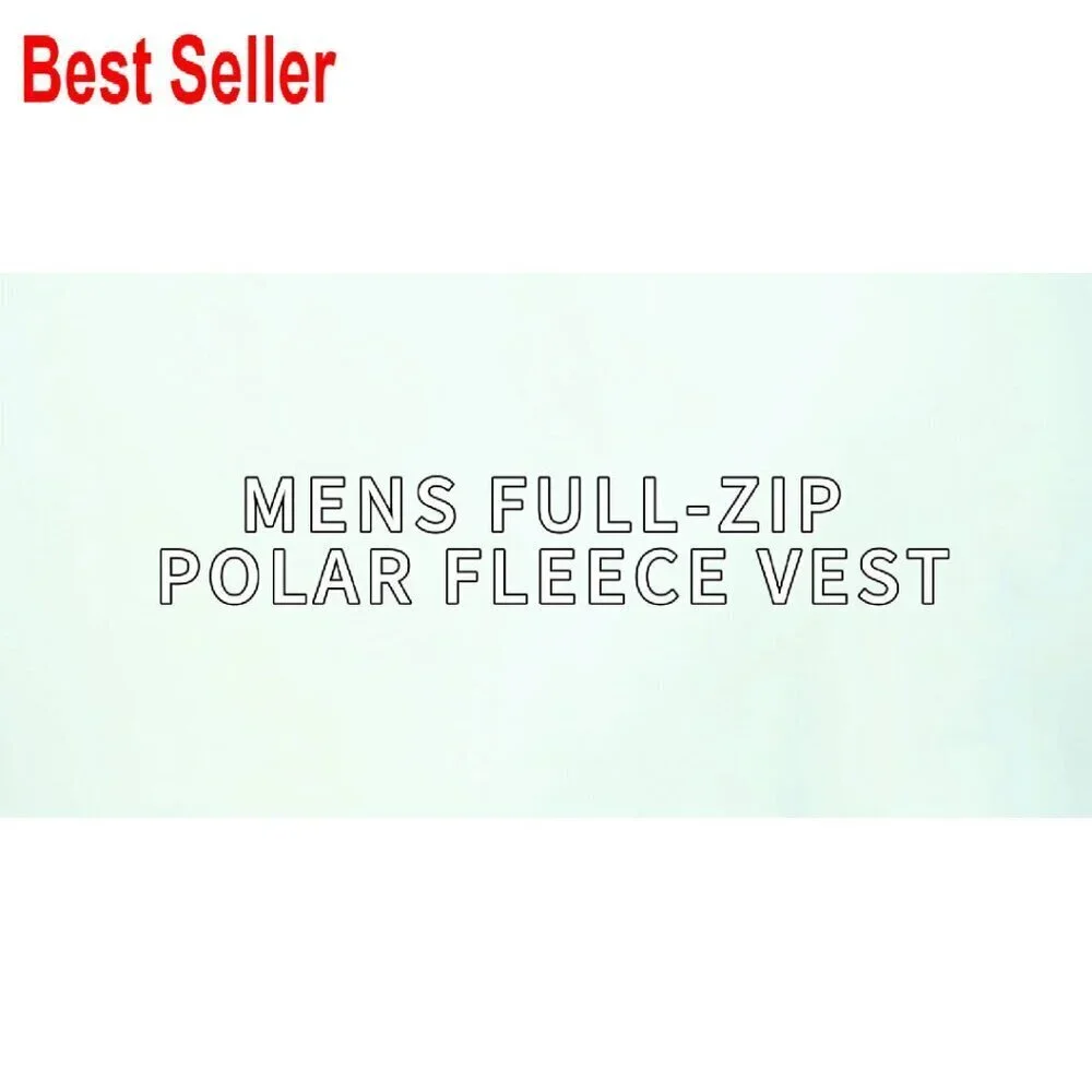 Men's Full-Zip Polar Fleece Vest Lightweight Sleeveless Jacket 5 Pockets